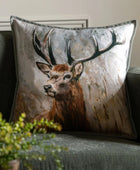 Square Stag Cushion - The Farthing