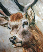 Square Stag Cushion - The Farthing