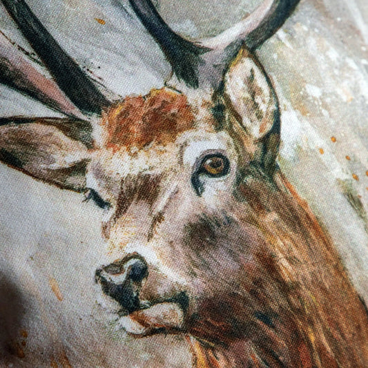 Square Stag Cushion - The Farthing