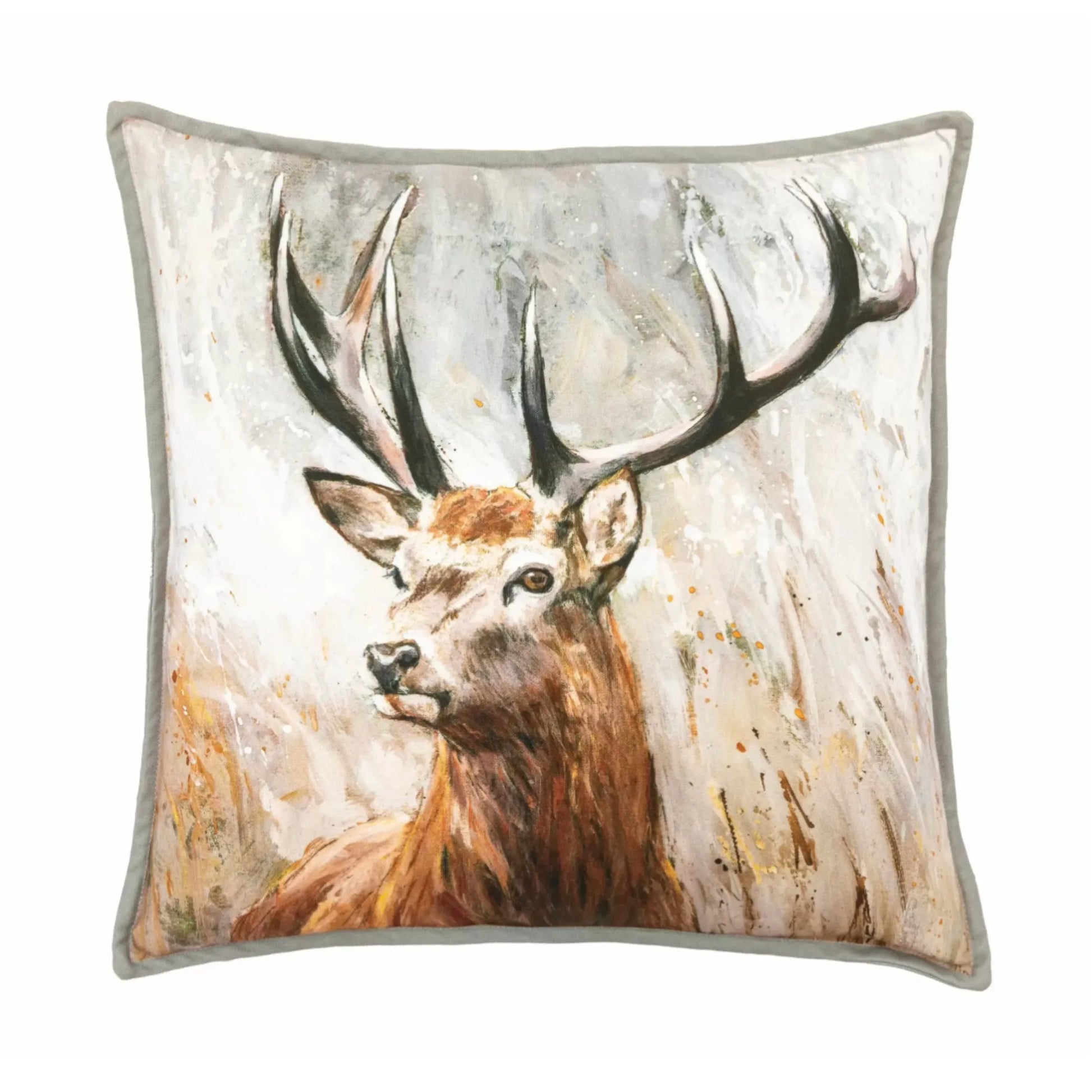 Square Stag Cushion - The Farthing