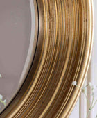 Stunning Gold Edged Round Wall Mirror - The Farthing