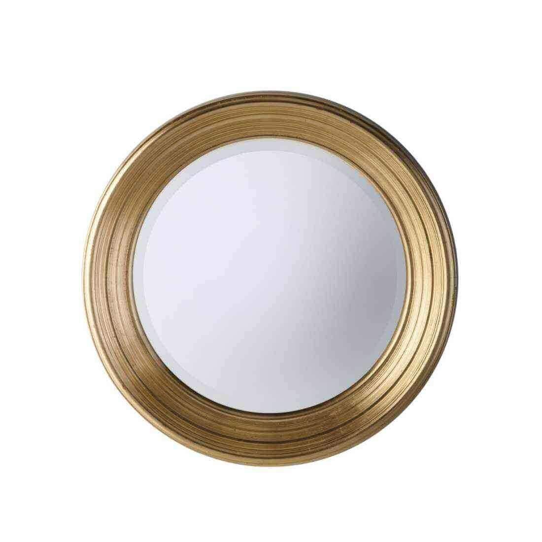 Stunning Gold Edged Round Wall Mirror - The Farthing