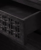 Stylish Black 2 Drawer Bedside Table - The Farthing