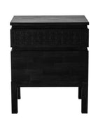 Stylish Black 2 Drawer Bedside Table - The Farthing