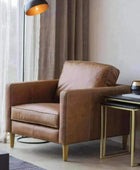 Stylish Vintage Brown Leather Armchair - The Farthing
