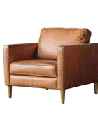 Stylish Vintage Brown Leather Armchair - The Farthing