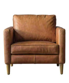 Stylish Vintage Brown Leather Armchair - The Farthing