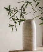 Subtle Ribbed Stoneware Vase - The Farthing