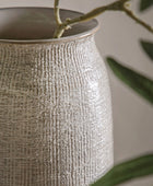 Subtle Ribbed Stoneware Vase - The Farthing