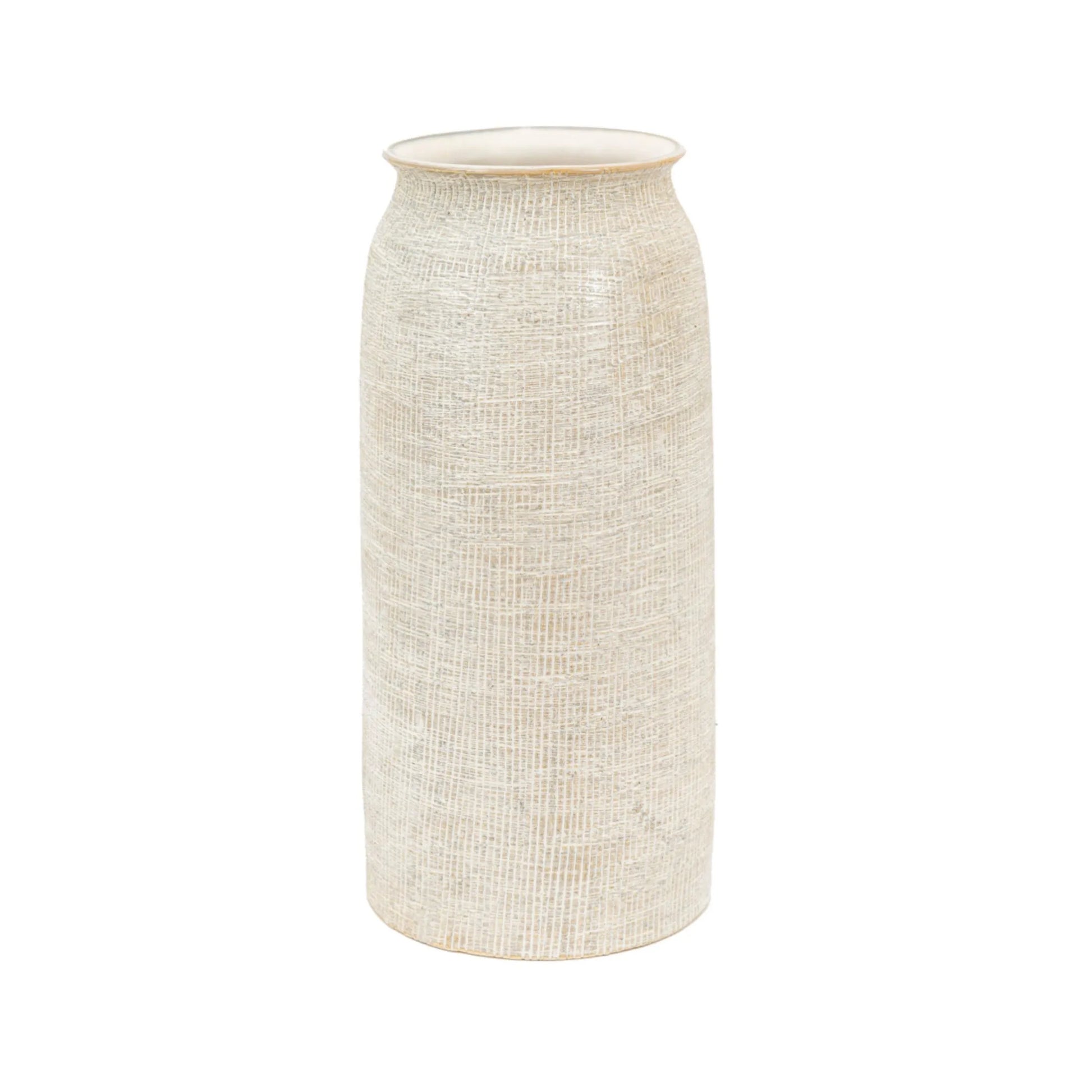 Subtle Ribbed Stoneware Vase - The Farthing