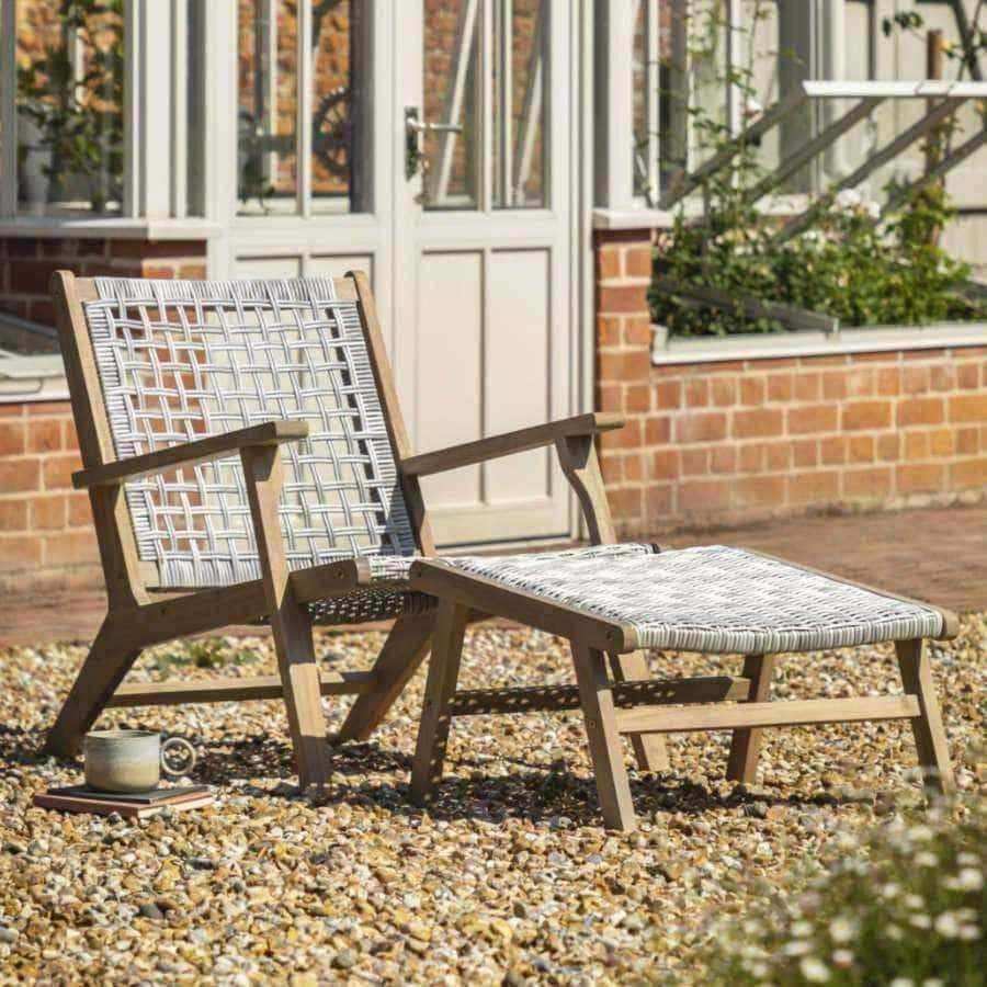 Sunshine Lounger Chair with Footstool - The Farthing