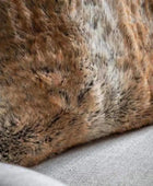 Super Soft Brown Stripe Faux Fur Cushion - The Farthing