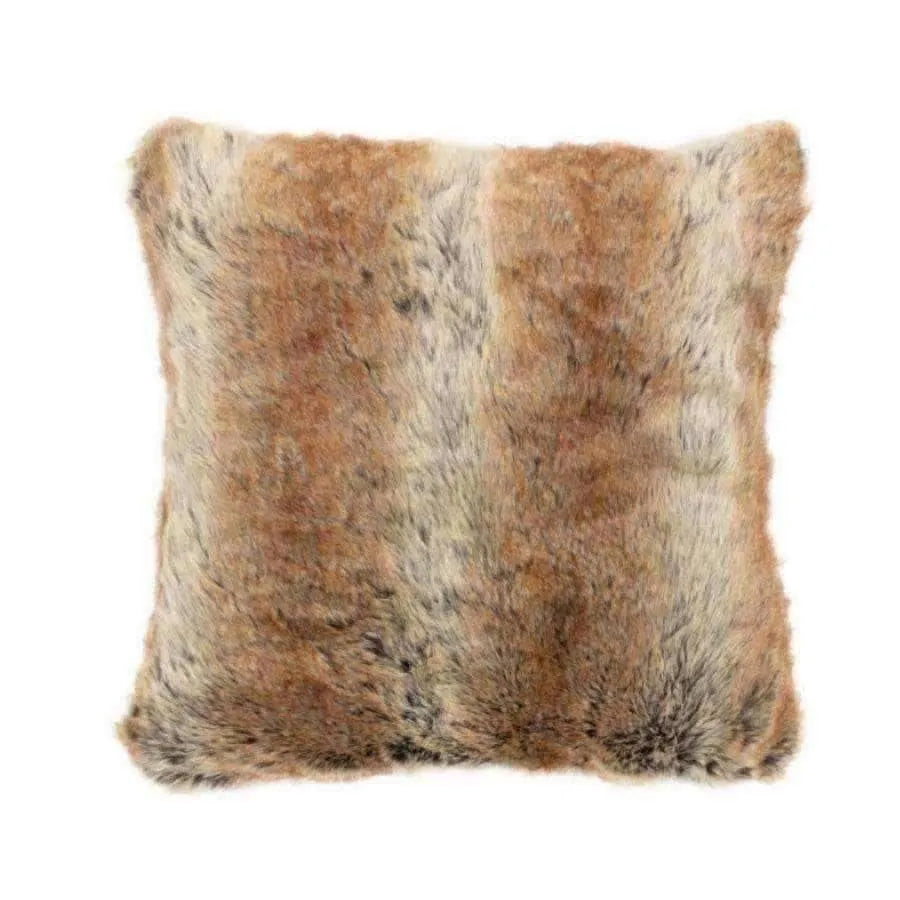 Super Soft Brown Stripe Faux Fur Cushion - The Farthing