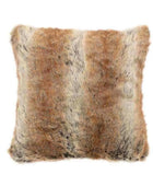 Super Soft Brown Stripe Faux Fur Cushion - The Farthing