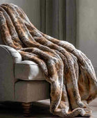 Super Soft Brown Stripe Faux Fur Throw - The Farthing