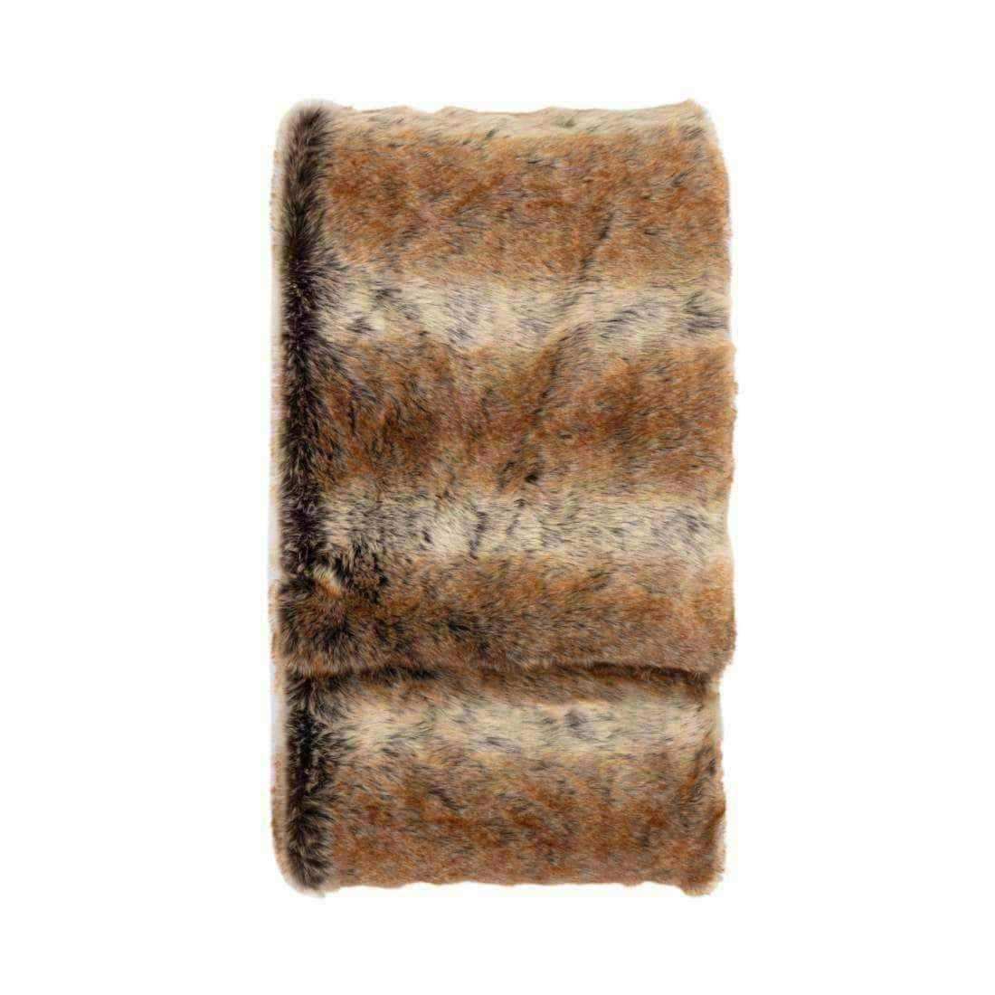 Super Soft Brown Stripe Faux Fur Throw - The Farthing