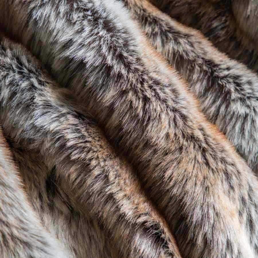 Super Soft Brown Stripe Faux Fur Throw - The Farthing