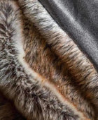 Super Soft Brown Stripe Faux Fur Throw - The Farthing