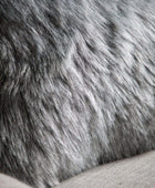 Super Soft Grey Faux Fur Cushion - The Farthing