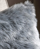 Super Soft Grey Faux Fur Cushion - The Farthing