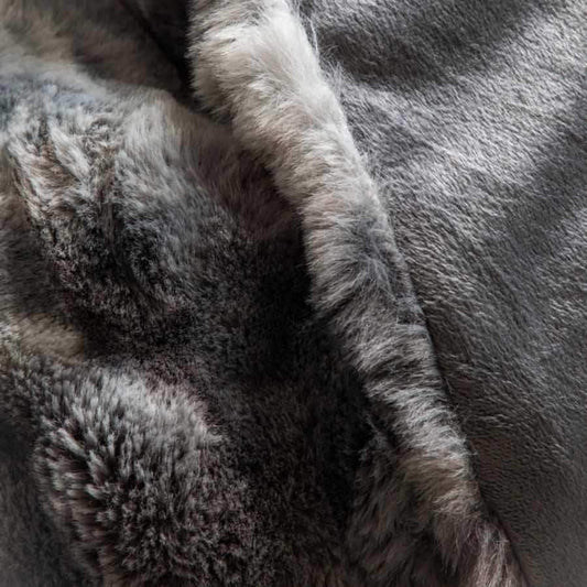 Super Soft Marbled Grey Faux Fur Throw - The Farthing