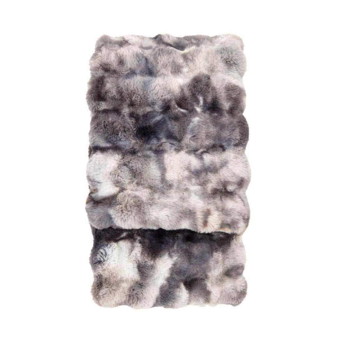 Super Soft Marbled Grey Faux Fur Throw - The Farthing