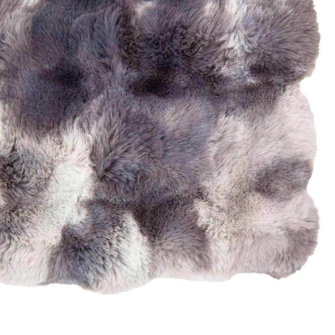 Super Soft Marbled Grey Faux Fur Throw - The Farthing