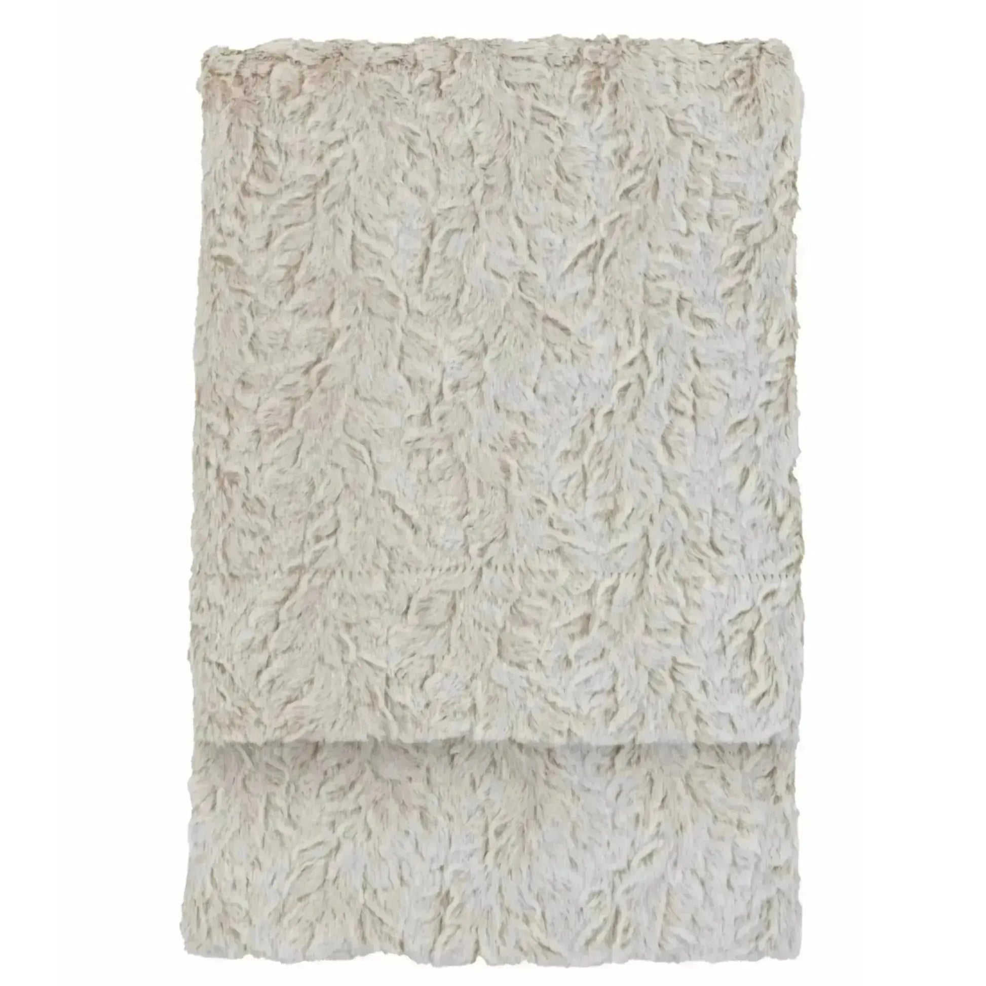 Super Soft Neutral Colour Faux Fur Throw - The Farthing