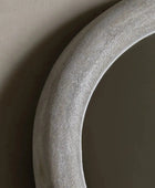 Tall Aged White Wavy Edge Leaner Mirror - The Farthing