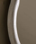 Tall Aged White Wavy Edge Leaner Mirror - The Farthing