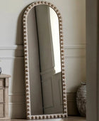 Tall Arched Rustic Weathered Leaner Mirror - The Farthing