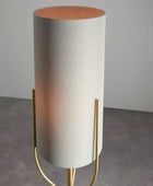 Tall Brushed Gold Kersey Floor Lamp & Shade - The Farthing