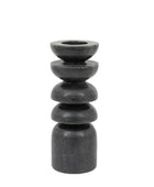 Tall Dark Marble Tea Light Holder - The Farthing