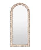Tall Distressed White Wash Ribbed Leaner Mirror - The Farthing