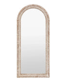 Tall Distressed White Wash Ribbed Leaner Mirror - The Farthing