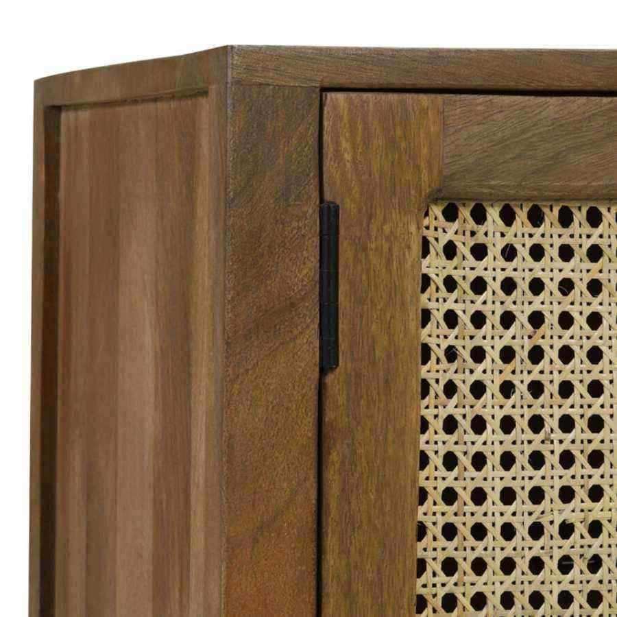 Tall Double Door Wooden Webbed Cabinet - The Farthing