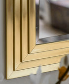 Tall Elegant Gold Rectangular Leaner Mirror - The Farthing