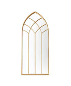 Tall Gold Arched Outdoor Garden Wall Mirror - The Farthing