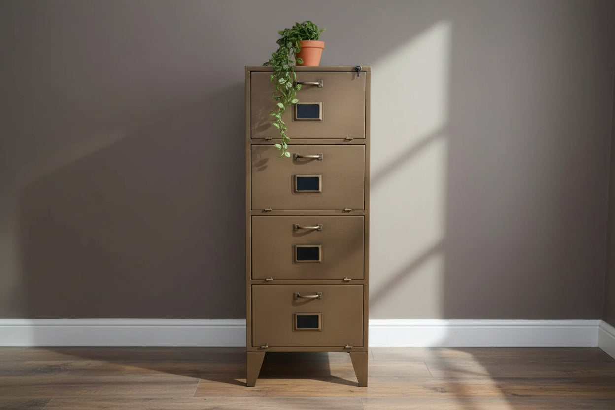 Tall Industrial Inspired Metal Cabinet - The Farthing