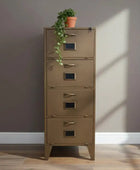Tall Industrial Inspired Metal Cabinet