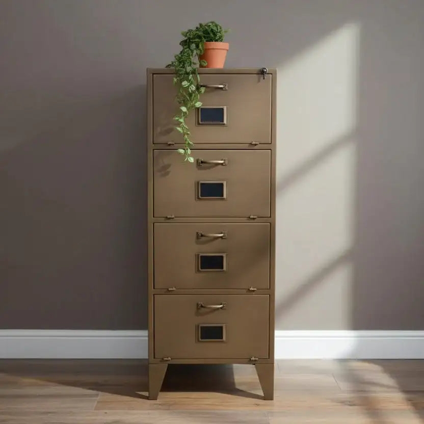 Tall Industrial Inspired Metal Cabinet