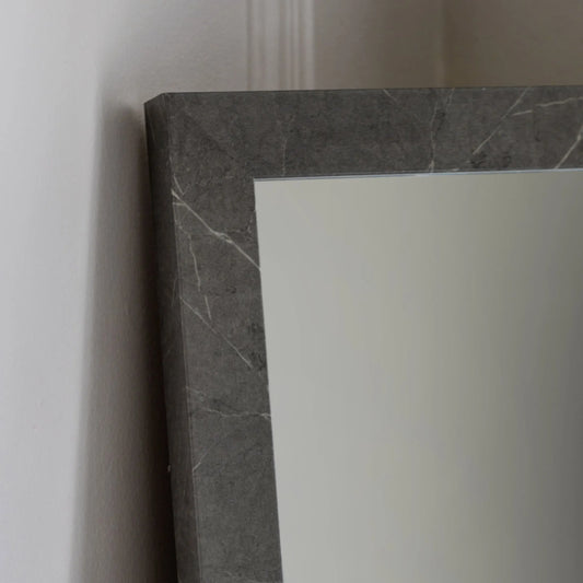 Tall Marbled Grey Rectangular Leaner Mirror - The Farthing