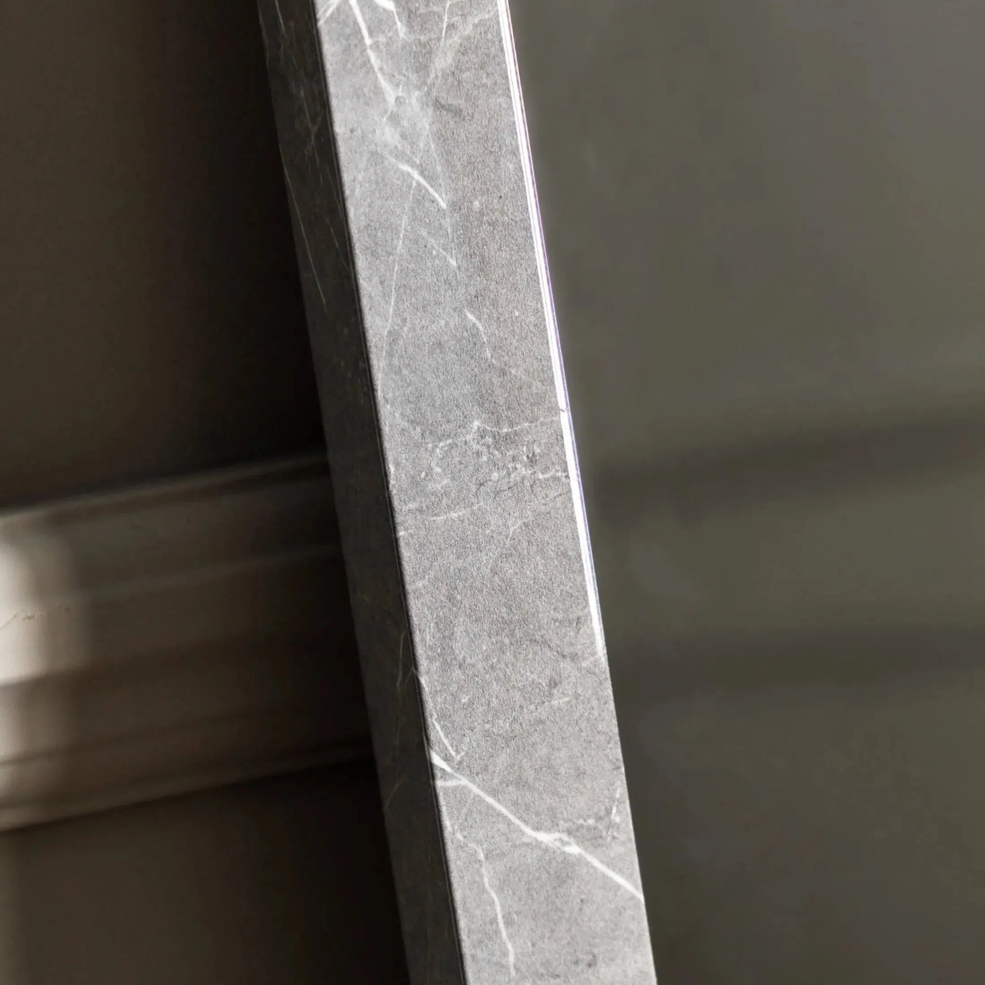 Tall Marbled Grey Rectangular Leaner Mirror - The Farthing