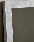 Tall Marbled White & Grey Rectangular Leaner Mirror - The Farthing