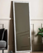 Tall Marbled White & Grey Rectangular Leaner Mirror - The Farthing