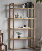 Tall Nordic Oak Open Display Shelf Unit - The Farthing