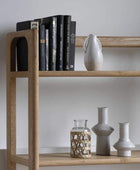 Tall Nordic Oak Open Display Shelf Unit - The Farthing