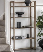 Tall Nordic Smoked Oak Open Display Shelf Unit - The Farthing