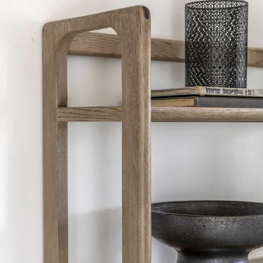 Tall Nordic Smoked Oak Open Display Shelf Unit - The Farthing
