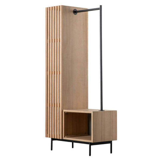 Tall Oak Slatted Open Clothes Rail - The Farthing